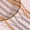304 Stainless Steel Solid Color PVD Coated Stone-Free 18K Real Gold Plated Basic Simple Style Classic Style Waterproof Non Tarnish Plating Cable Chain Necklace