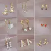 Wholesale Copper Vacuum Plating Pearl Zircon Heart Shape Flower Butterfly Casual Simple Style Drop Earrings For Women'S