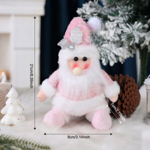 Pink and white spherical doll old man