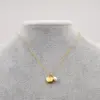 Simple Style Heart Shape Lock Titanium Steel Pearl Pendant Necklace 1 Piece