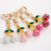 Wholesale Cross-border Explosions Cherry Keychain Women's Bag Hanging Cherry Alloy Keychain Jewelry Accessories Keychain