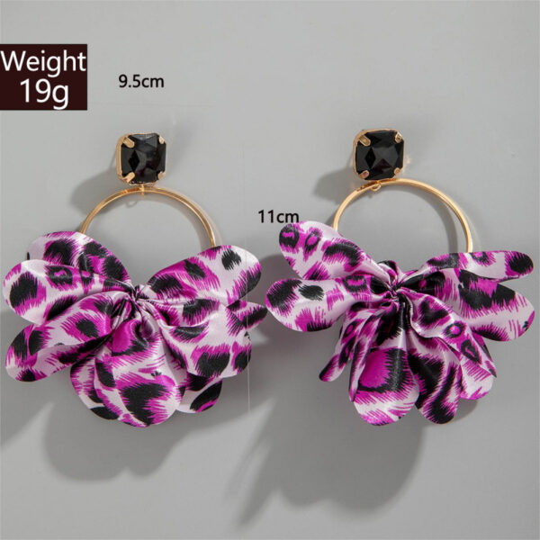 Wholesale Colorful leopard print fabric earrings