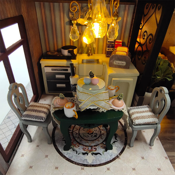 Wholesale diy wooden assembly cabin three-story loft apartment Doll Accessories