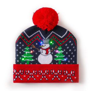 9 cane red cuffed christmas hat