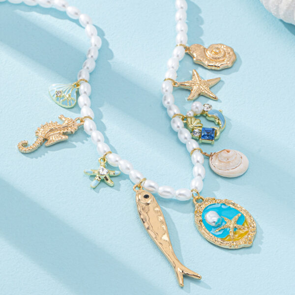 Wholesale Ocean Beach Shell Starfish Bohemian Beaded Necklace