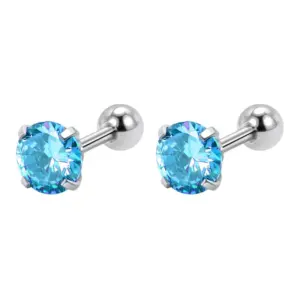 5mm round Blue Zirconium (a Pair)