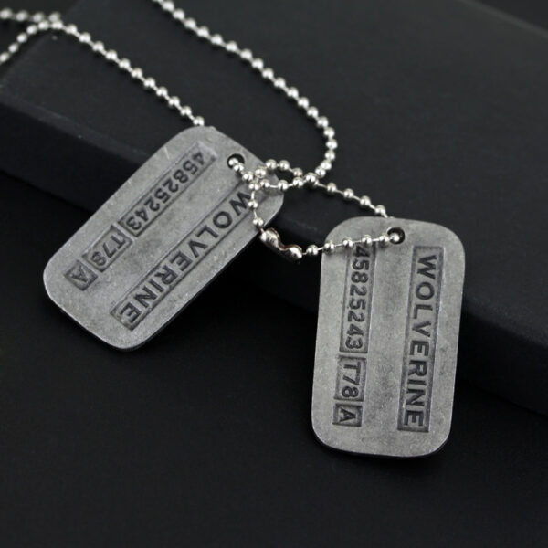 Wholesale Spot X-Men Wolverine Necklace Double Tag Pendant European and American Movie Peripheral Jewelry
