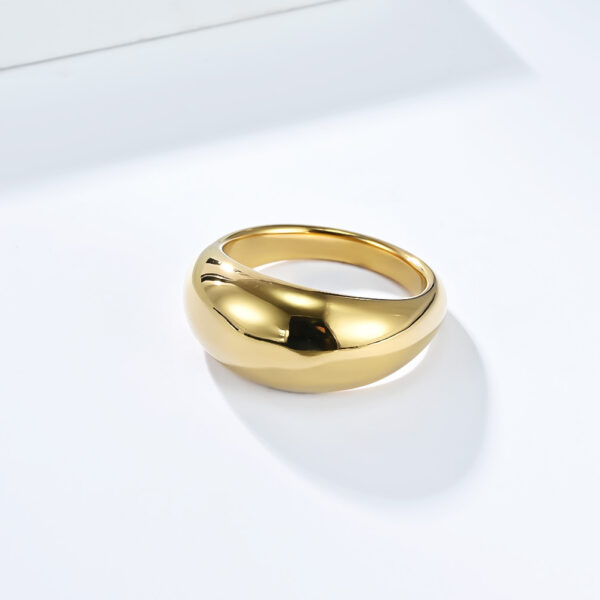 Wholesale Ins Simple Glossy Fashionable Titanium Steel Ring, Feminine and Versatile, European and American Cool Style 18K Gold Plated Hand Accessories