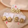 Wholesale 1 Pair/Package Casual Modern Style Sunflower Flower Polishing Plating 201 Stainless Steel 18K Gold Plated Earrings