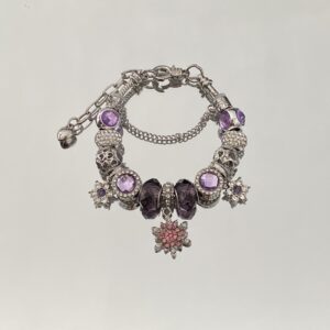 Purple ice flower bracelet (lobster clasp)
