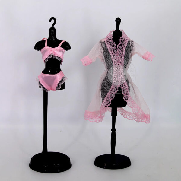 oly-8622f1dd529dfa79a2374e08eeb6efa4 Wholesale Toy Doll Wedding Dress Intimates Pajamas Black Pink Red Doll Three-Piece Set Dress up