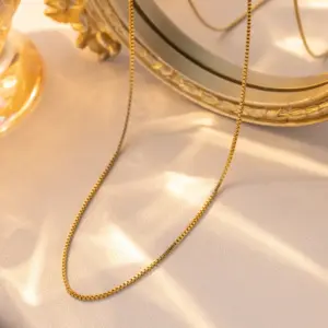 1.2-Box Chain 40+5cm-Gold / Individually Packaged