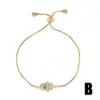 Brass Inlaid Zircon Artificial Gemstones Copper Bracelets