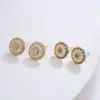 Wholesale Fashion Geometric Inlaid Zircon Copper Zircon Earrings