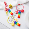 Wholesale Candy Bell Bag Jewelry Car Key Ring Cartoon Love Creative Gift Rainbow Building Blocks Keychain Pendant