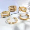 Wholesale Simple Style Commute Geometric Grain 18K Gold Plated Gold Plated 304 Stainless Steel Wholesale Bangle
