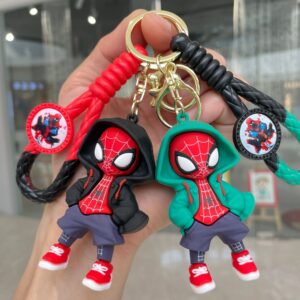 Wholesale Spider-Man Keychain Cartoon Doll Trendy Cool Male Student Schoolbag Pendant Car Key Chain Doll Machine Small Gift