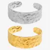 Wholesale PVD Coated Real Gold Plated Solid Color 304 Stainless Steel Exaggerated Simple Style Waterproof Non Tarnish 304 Stainless Steel Bangle
