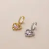 Wholesale Fashion Water Droplets Heart Shape Copper Plating Inlay Zircon Ear Studs 1 Piece