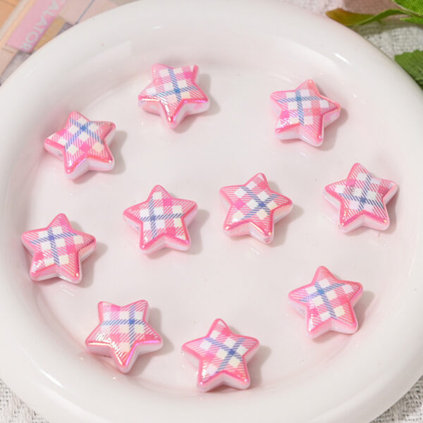 Wholesale Checkered five-pointed star scattered beads