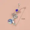 Wholesale European And American Zircon Belly Button Nail Butterfly Belly Button Ring Piercing Jewelry