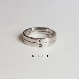 Wholesale Simple Style Sun Moon Copper Plating Open Ring