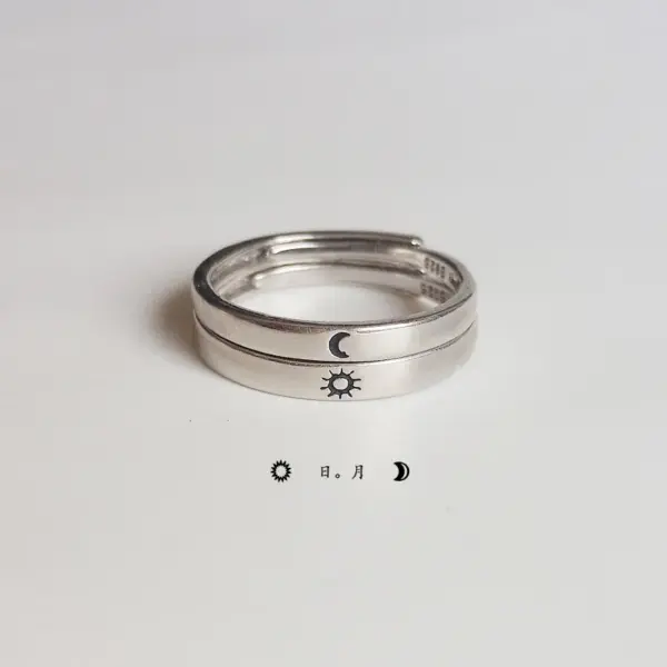 Wholesale Simple Style Sun Moon Copper Plating Open Ring