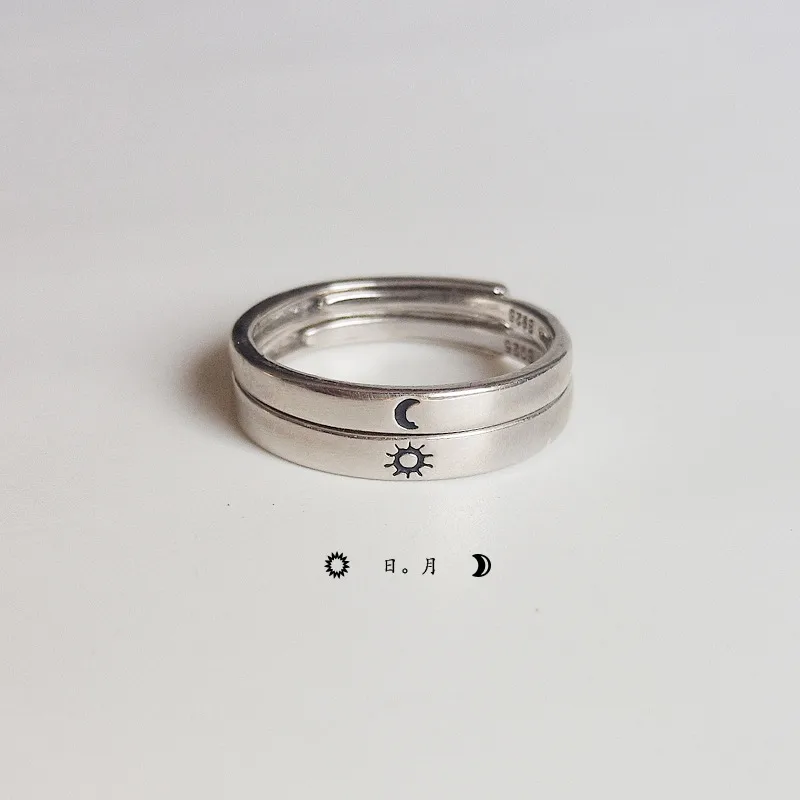 Wholesale Simple Style Sun Moon Copper Plating Open Ring