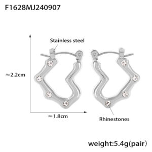 F1628-Steel White Earrings