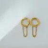 1 Pair Retro Simple Style Solid Color Chain Stainless Steel Ear Cuffs