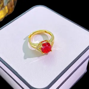 Red Gemstone Zircon Ring