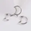 Wholesale 1 Piece Nose Rings & Studs Fashion Moon Water Droplets G23 Titanium Stainless Steel Zircon Inlay Rhinestones Zircon Nose Pin