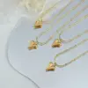 Wholesale PVD Coated Real Gold Plated 18K Gold Heart 304 Stainless Steel Simple Style Waterproof Non Tarnish 304 Stainless Steel Necklace