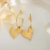 Wholesale PVD Coated Real Gold Plated 18K Gold Heart Shape 304 Stainless Steel Fashion Waterproof Non Tarnish Earrings