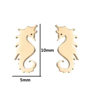 Seahorse Stud Earrings / Gold