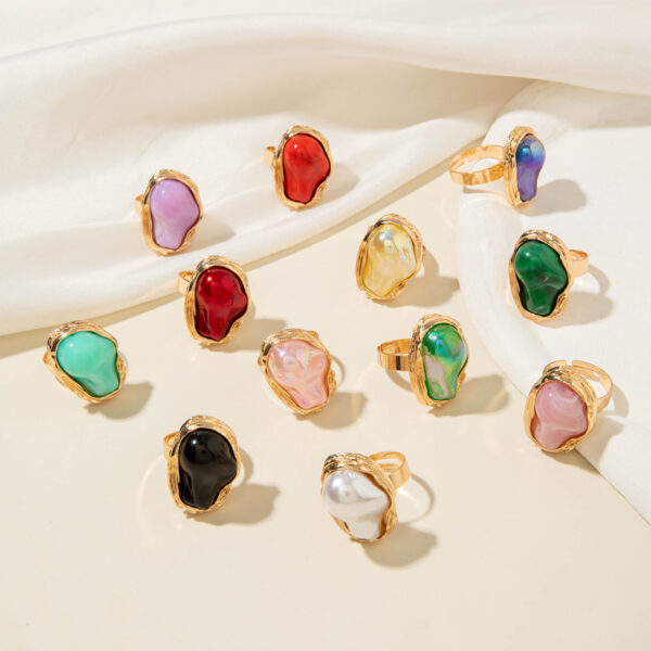 oly-8665a259472aede38bcf1f05032ddf9a Wholesale Geometric irregular fashion ring set