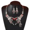 Wholesale Cross-Border New Amazon Popular Ghost Hand Skull Necklace Earrings Halloween Jewelry Set Combination Manufacturer