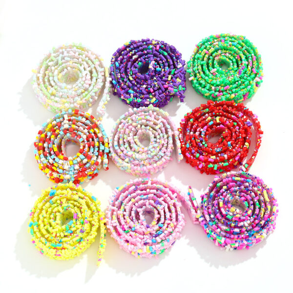 Wholesale Colored resin cylindrical mixed style 1.5cm wide double-sided hot melt adhesive drill strip