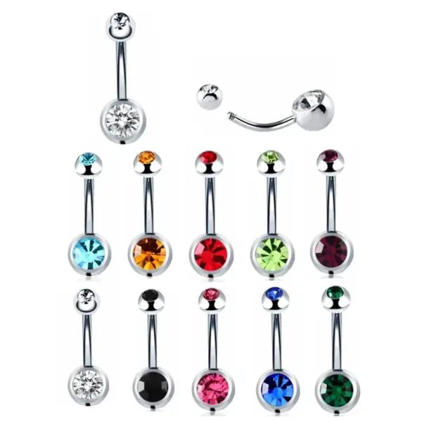 1 Piece Belly Rings Fashion Geometric Stainless Steel Inlay Zircon