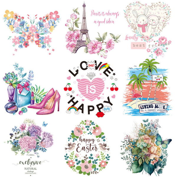 Wholesale Flower and butterfly heat transfer