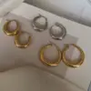oly-8684d7dd3300afbf8cf17b77188bdd09 Wholesale PVD Coated Real Gold Plated 18K Gold Heart 304 Stainless Steel Titanium Steel Fashion Waterproof Non Tarnish Earrings