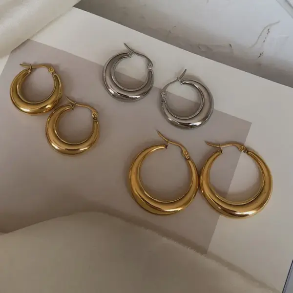 oly-8684d7dd3300afbf8cf17b77188bdd09 Wholesale PVD Coated Real Gold Plated 18K Gold Heart 304 Stainless Steel Titanium Steel Fashion Waterproof Non Tarnish Earrings