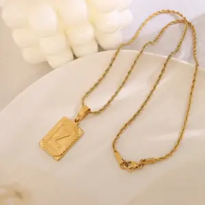 P154-Z Letter Gold Necklace 50cm