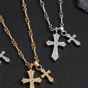 Double cross steel color twist chain 50+5cm