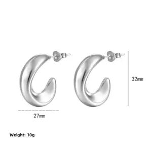 Hollow Shaped C-Steel Color / 18K