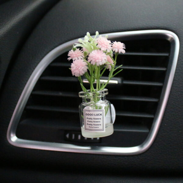 Wholesale Baby's breath glass vase car air conditioner vent perfume clip