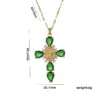 Wholesale PVD Coated Real Gold Plated Cross Stainless Steel Elegant Waterproof Non Tarnish Pendant Necklace