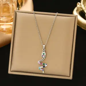 168 Color Zirconium Snake Necklace-Silver Color