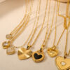 oly-86ab64017b7c996ab019b8104e32fb36 Wholesale Mother-of-pearl heart titanium steel simple clavicle chain jewelry