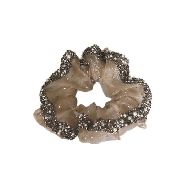 oly-86b195f09e2b5ef82bf92de2196ee5cb Wholesale Internet Celebrity Advanced Light Luxury Organza Rhinestone Colon Ring Elegant Payertail Hair Rope High Elastic Rubber Tendon Hair Rope Hair Accessories